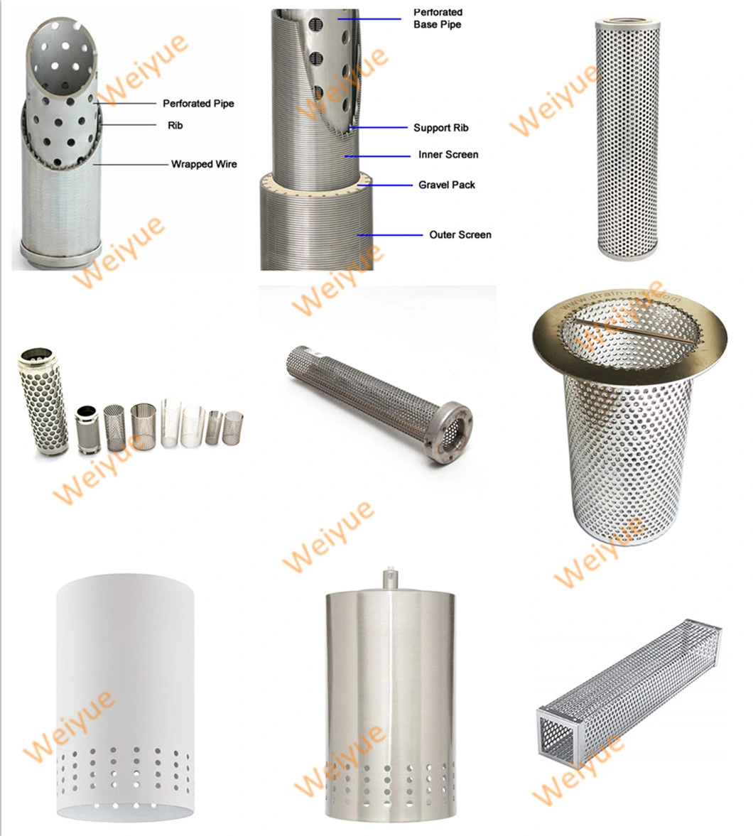 SS316 Car Exhaust Mufflur Perforated Metal Filter Tube